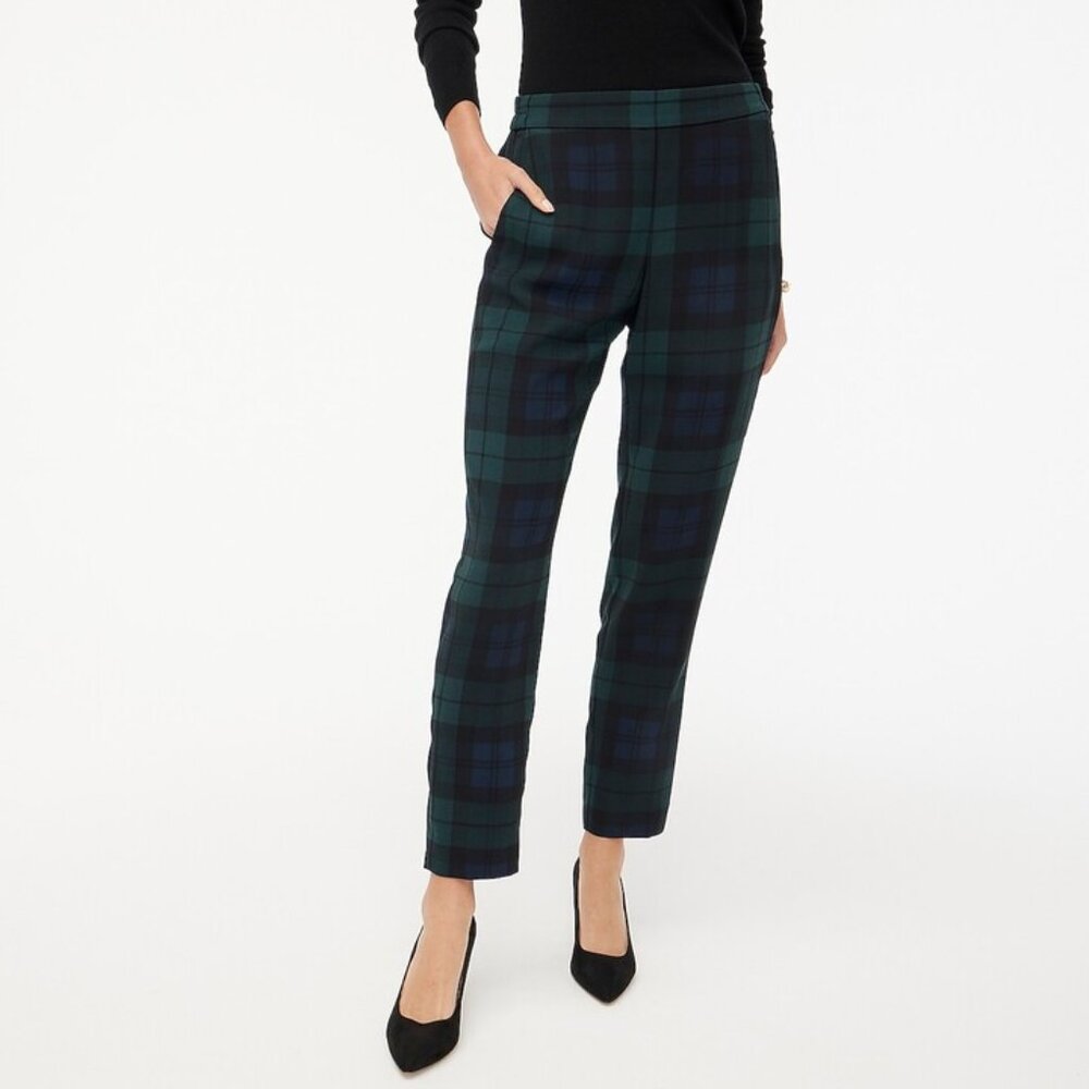 J. Crew Jamie Pant Black Watch Plaid Tartan Size 10 Tall